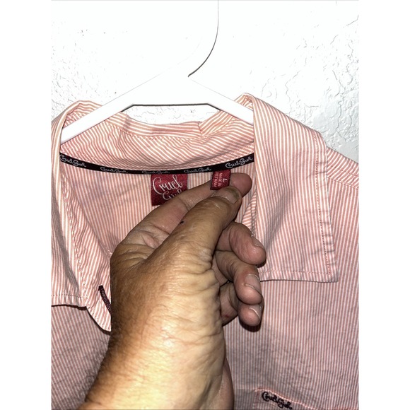 Vtg cruel girl shirt western pink and white stripe size large woman's Button Up - Picture 3 of 6